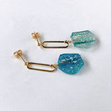 ローマングラスのオーバルリングピアス