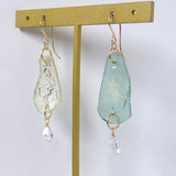 【saori様専用】ローマングラスとハーキマーのピアス