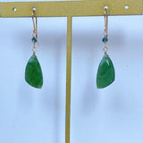 サーペンティンとグリーンサファイアのピアス