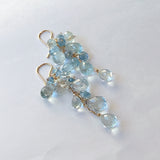 アクアマリンのふさふさピアス