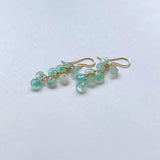 ペルーブルーオパールのしゃらしゃらピアス