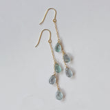 アフガニスタンフローライトのトリプルピアス　グリーン