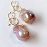 Oyster baroque pearl ring earrings