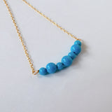 スリーピングビューティーターコイズの丸玉7粒ネックレス