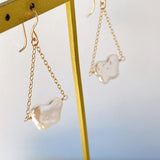 butterfly pearl swing earrings 