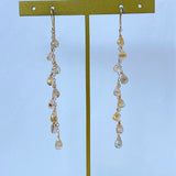 ルチルクォーツのシャンデリアピアス