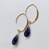 アイオライトの一粒ピアス　マーキスフック