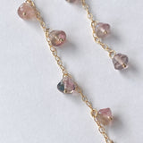 バイカラートルマリンのロングピアス