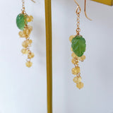 ヘリオドールとサーペンティンのミモザピアス