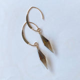 ロゼンジステップカットシトリンの一粒ピアスA