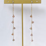 バイカラートルマリンのロングピアス