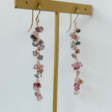 スピネルのフリンジロングピアス