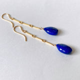 lapis lazuli bar chain earrings