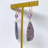 grape agate and amethyst earrings