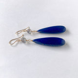 大きなラピスラズリとラブラドライトのピアス