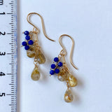 ルチルクォーツとラピスラズリのピアス