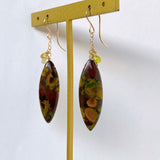 fruit jasper and sapphire earrings