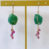 Russian Amazonite and Madagascar Sapphire Earrings Grape 