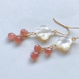 Peruvian rhodochrosite and mother-of-pearl earrings 