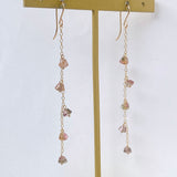 バイカラートルマリンのロングピアス