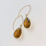 大粒ビアクォーツの一粒ピアス