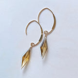 ロゼンジステップカットシトリンの一粒ピアスB