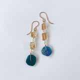 ローマングラスとトパーズピアス