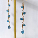 ロンドンブルートパーズのシャンデリアロングピアス