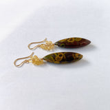 Fruit jasper and yellow aquamarine bouquet earrings