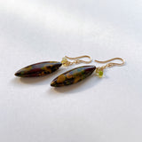 fruit jasper and sapphire earrings