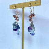 フローライトとアンダリュサイトのピアス