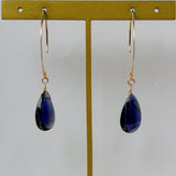 アイオライトの一粒ピアス　マーキスフック