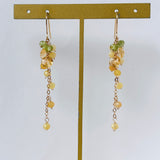 イエローオパールとシトリンとペリドットのミモザピアス