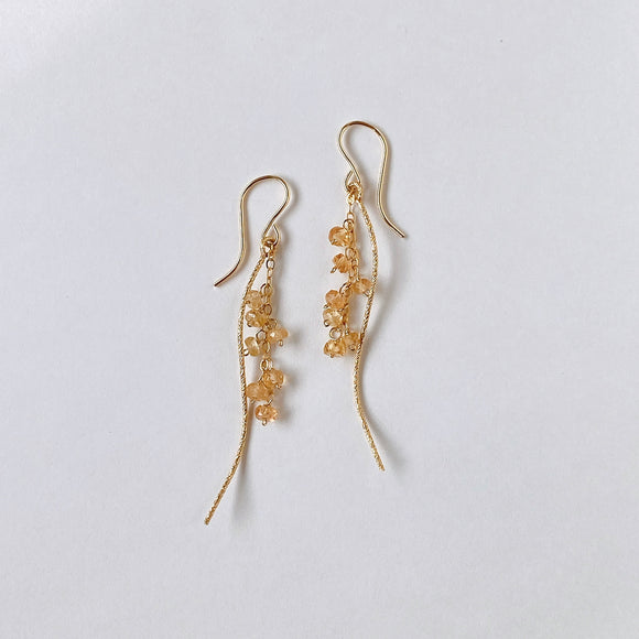 インペリアルトパーズのカービングピアス