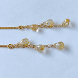 ルチルクォーツのアメリカンピアス