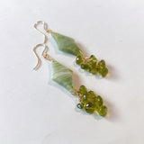 グリーンジャスパーとペリドットのピアス
