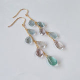 アフガニスタンフローライトの5連ピアス