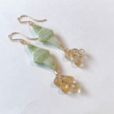 【鈴木様専用】グリーンジャスパーとルチルクォーツのピアス