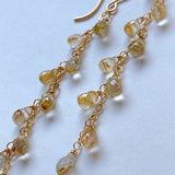 ルチルクォーツのシャンデリアピアス