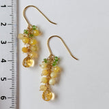 イエローオパールとシトリンとツァボライトのミニミモザピアス