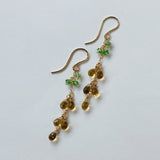 ビアクォーツとツァボライトのミモザピアス