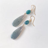 Grape agate and grandidierite earrings 6-27 