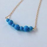 スリーピングビューティーターコイズの丸玉7粒ネックレス