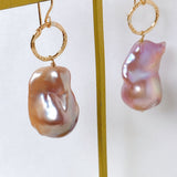 Oyster baroque pearl ring earrings