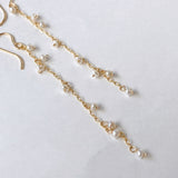 淡水パールの華奢ロングピアス