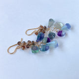 フローライトとアンダリュサイトのピアス