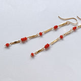 イタリア産赤サンゴのステーションピアス