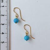 スリーピングビューティーターコイズの一粒丸玉ピアス