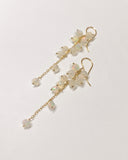 ラウンドカットオパールのセミロングピアス