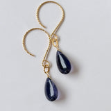 アイオライトの一粒ピアス　バルーンフック